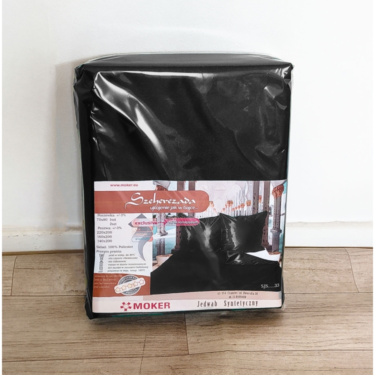 Pościel satynowa  SZEHEREZADA - CZARNY 160x200 + 2x70/80